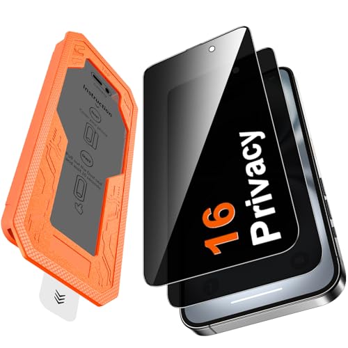 Protection écran iPhone 16 verre trempé confidentialité anti-poussière 9H