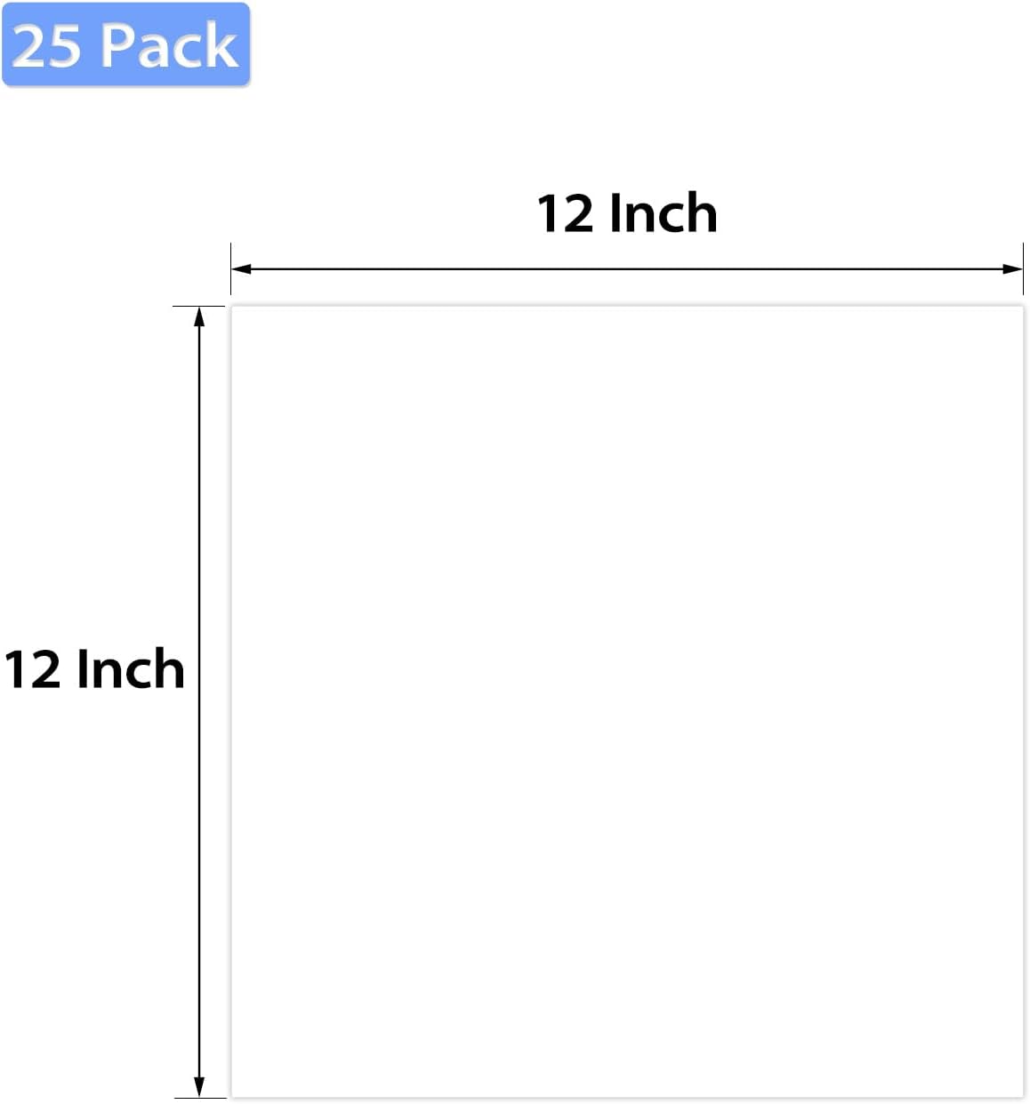 Golden State Art, 25 Pack 12x12 Bright White Backing Board for Frames, Pictures, Photos and More