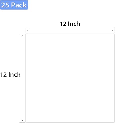 Miniatura 2 de Golden State Art, Paquete de 25 tableros de respaldo blanco brillante de 12 x 12 pulgadas para marcos, fotos, fotos y más