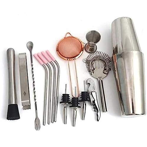 Set de Coctelera Kit Bartender Acero Inoxidable Con Soporte miniatura 4