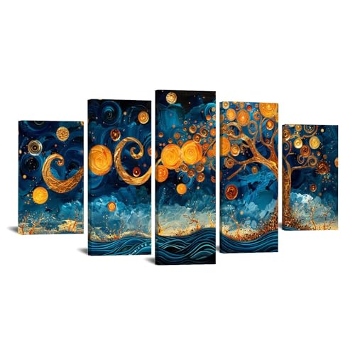 Tableau Arbre Abstrait Océan JOSUE pour réveiller un mur blanc | Cadre 60x125cm