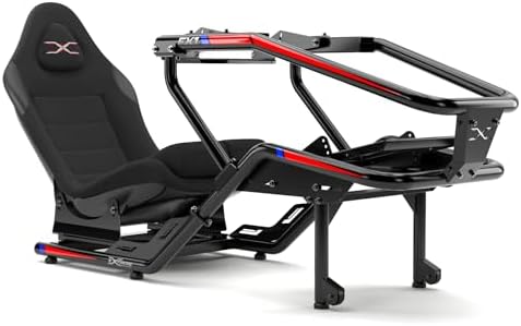 Extreme Simracing FX1 Formula Sim Racing Rig Chassis Cockpit - Realistic F1 and Single Seater Racing Position - Multiple Colors (Black Chassis/Red Stickers)