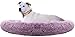 Comlax Beruhigende Donut Hundebetten XXL, Rundes Kissen mit abnehmbarem waschbarem Bezug, Anti-Angst-Kunstfell-Kuscheltier, Flauschiges, bequemes, pelziges Haustierbett (100cm, Lila)