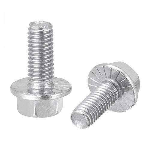 Image of uxcell M5x12mm Hex Serrated Flange Bolts Screws Metric Thread 304 Stainless Steel 25pcs