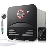 APUS RV Tankless Water Heater, 68,000 BTU Propane On Demand Instant Hot Water Heater with Black Door and Remote, 3.9 GPM, 12V, High Altitude Available, CSA Certified, Compatible with All RVs