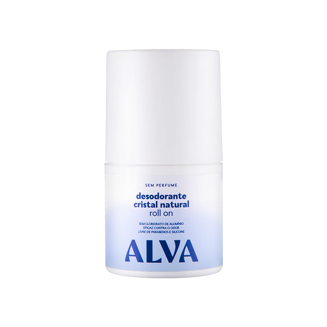 Alva Desodorante Roll on Cristal Natural Sem Perfume Vegano 50ml
