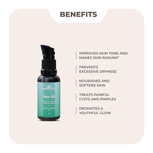 Image of SONARK'S NISARGA HERBS Ayurvedic Face Oil (20ml) - Gentle Daily Moisturizer for Oily & Combination Skin - Natural Lightweight Serum to Promote Even Skin Tone, Radiant Glow & Lock in Moisture