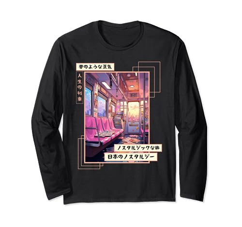 Estética japonesa Subway Streetwear Vaporwave Retro 80s 90s Manga Larga