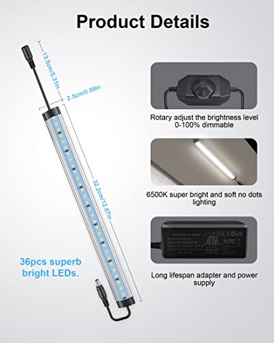Under Counter Lights For Kitchen: 6 Pcs Plug-In Hardwired Under Cabinet Led Lights 12Inch 6500K Super Bright White Under Cabinet Lighting Kit For Kitchen Shelf Workspace #TOP3