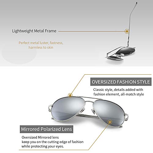Image of SUNGAIT Women's Lightweight Oversized Aviator Sunglasses