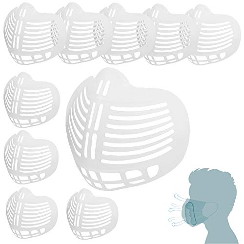 LELANG 3D Mask Bracket Internal Support Frame for Kids & Adult, Reusable Washable Breathing Assist Help Face Mask Frame Food Grade PE Mask Holder to Help Smooth Breathe (Adult, 10 Pack)