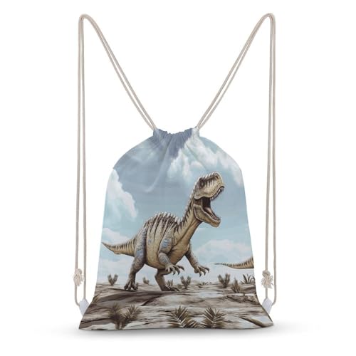 Sports Backpack Beach Swimming Gym Sackpack Dinosaur Walking Drawstring Storage Bag for Women Men