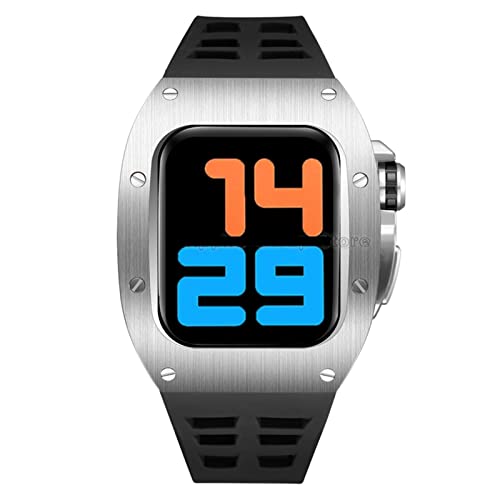 Bracelet Apple Watch 7 silicone bleu et boîtier de sport chic