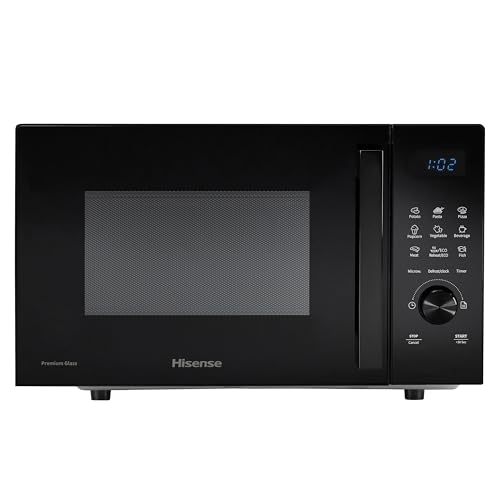 Hisense H23MOBSD1H - Microondas, Capacidad de 23L, 800 W de Potencia, Temporizador 60 Min, Programas Auto, Descongelar, Control Táctil, Negro