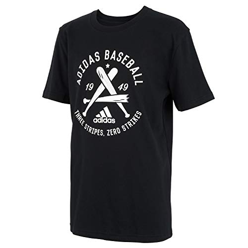adidas Boys Toddler Short Sleeve Cotton Jersey Graphic T-Shirt, Baseball Black, 2T