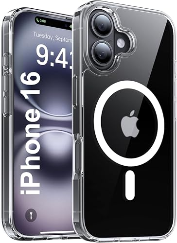 Image of SBMS Ultra-Hybrid Crystal Clear Back Case Cover for iPhone 16 | Shockproof Design | Hard Back Cover for iPhone 16 (PC & TPU, Magsafe Compatible, Clear)