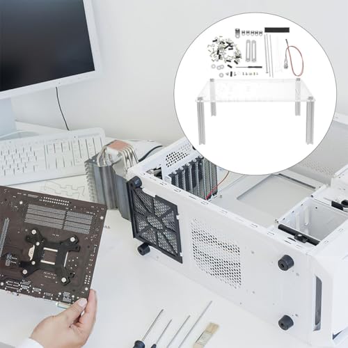 Gabinete Abierto BESPORTBLE para PC con estructura para placas madre Micro-ATX, diseño compacto y transparente para pruebas y ensamble miniatura 7