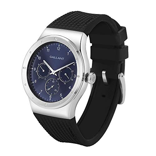 G GALLANT Men's Watch Analog Watch for Men Casual Fashion 40mm Waterproof Calendar Watches with Silicone Strap Multi Dial Luxury Classic Couple Gift