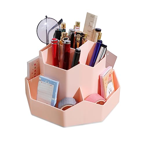 Image of INSTOME Desktop Organizer with Pencil Holders 360Rotating Pen Holder 9 Compartments