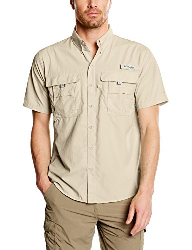 Chemise de pêche Columbia Bahama II homme blanc cassé pour randonnée et voyage en été