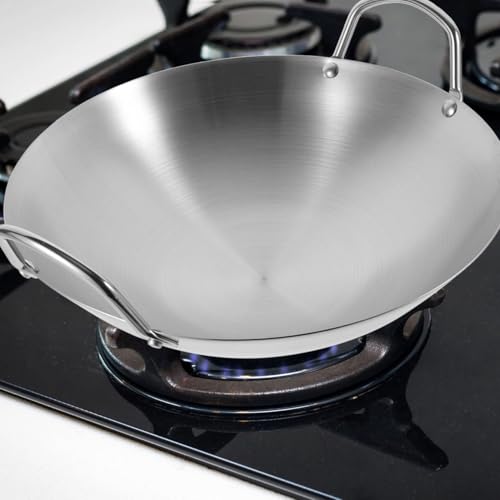 Sartén de acero inoxidable con doble asa y diseño wok miniatura 7