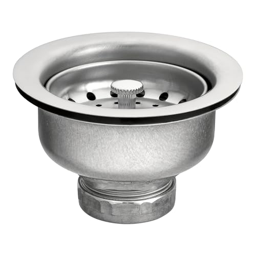 Moen 22037 3-1/2 Inch Drop-In Basket Strainer with Drain Assembly, Satin - image 1