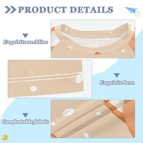 Boys Swing Shirts Fox Daisy Cartoon Flower Rashguard Short Sleeve Kids T-Shirts Sun UPF 50+3