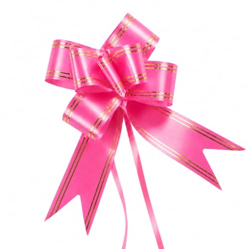 Image of Prokart - Pull Bow Gift Ribbon for Gift Wrapping, Large Decorative Pull Bows for Presents, Hampers, Flower Bouquets, Wedding, Birthday, Christmas & Party Decorations (50MM, Baby Pink, Pack of 100PC)