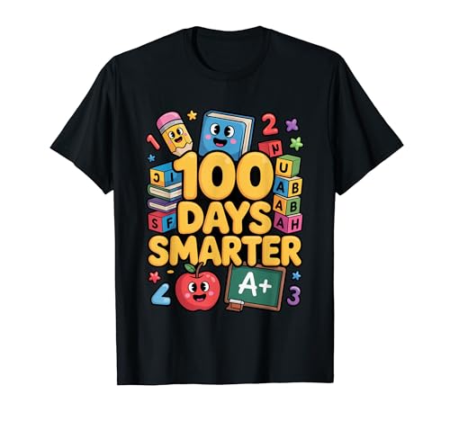 100 Days of School Kindergarten Cute 100 Days Smarter Kids T�V���c