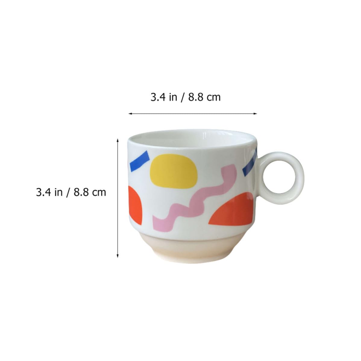 STOBAZA Tasse à Café Empilable en Céramique 200ml Support Fer