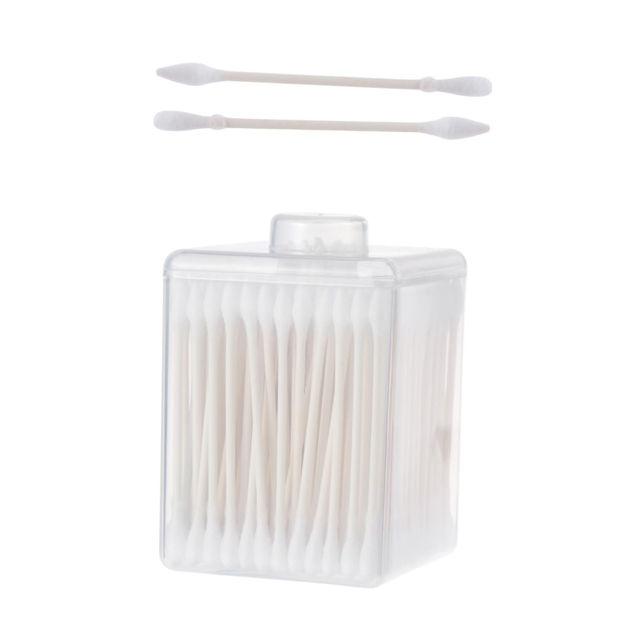 FOMIYES 200pcs Makeup Cotton Rounds Double Tips Round Tapered Natural Cotton Clean Safe for Eyes Bulk Pack