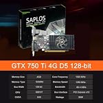 Geforce GTX 750 Ti 4GB Graphics Card, GDDR5 128-bit, DVI, HDMI, VGA, Low Profile, Video Card PC, GPU, PCI Express x16