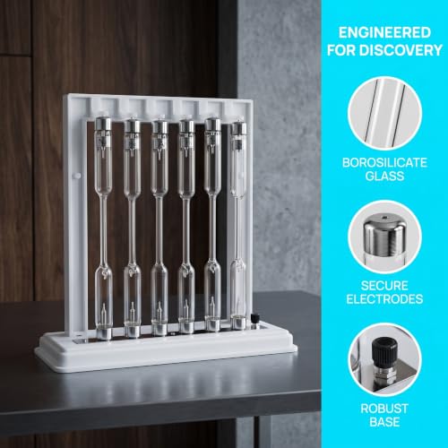 Noble Gas Glow Tubes Set with Electrical Induction Coil | Rare Gas Glow Demonstration Set with Experimental Support, Glass Sealed, for Science Education, Without Excitation Base Spectral Tube - Image 3