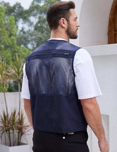 image for Gihuo Men's Fishing Vest Utility Safari Travel Vest with Pockets Outdo