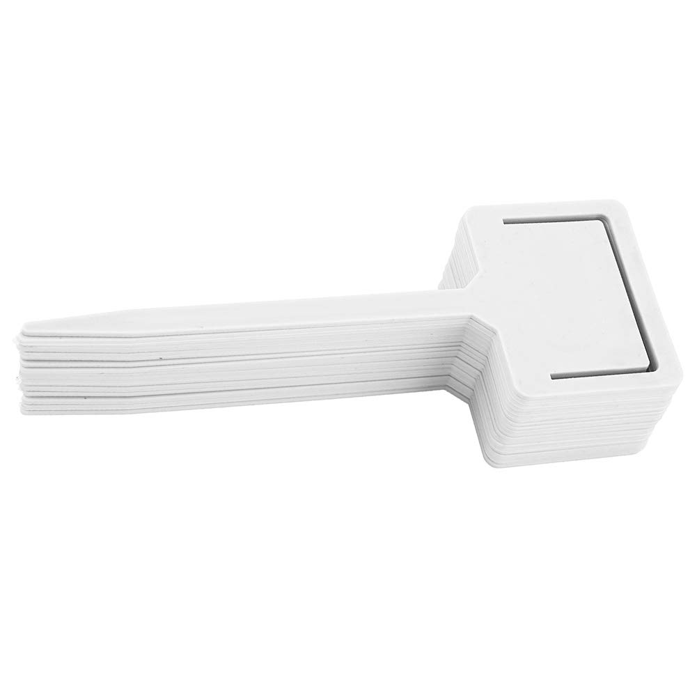 20 szt. Trwałe Etykiety z PVC dla Roślin Ogrodowych do Szkółki Kwiatów z Palikami, do Narzędzia Przechowywania Nasion w Ogrodzie, Rozpoznawania Odmian Roślin (WHITE)