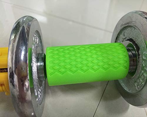 Fat Grips-Barbell Thick Bar Grips for Weightlifting 1 inch-Dumbbell Handles Stress Relieve Pair Alpha Grip Hand Protector Pull up Tape Arm Blaster Adapter for Sports Workout Rack Ergonomic. (Green)