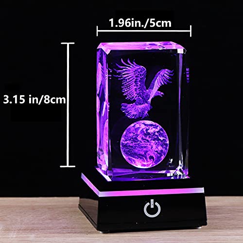 Qianwei 3D Crystals Eagle Gifts Decor Glass Figurine Eagle Stuff For Room Birthday For Best Friend Lovers Keepsake Paperweight #TOP1