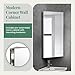 Renovators Supply Infinity Corner Medicine Cabinet with Mirror - Triple Shelf Storage Cabinet - Modern Wall Mount Medicine Cabinet - 23.6 in., Left Open, Brushed Stainless Steel, Pack of 1