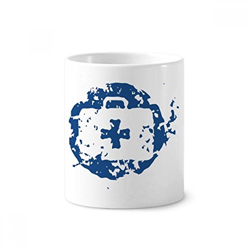 Tasse blanche 350ml en céramique motif bleu pour bureau et bain
