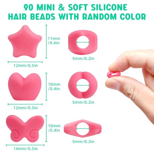 Perles de cheveux en micro silicone doux protégeant les tresses des filles
