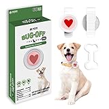 Bug-Off Clip for Dogs, Repels Flea, Tick & Mosquito for 60 Days, Natural Flea and Tick Repellent Collar [Made in Korea] Aegis by KN FLAX (Heart)