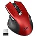 acer Wireless Mouse, 3 Adjustable DPI Ergonomic Computer Mouse 2.4GHz USB Receiver, 6 Buttons, Cordless Optical Tracking, Battery Indicator, Portable Mice Wireless for Laptop, PC, MacBook Pro (Red)