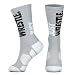 ChalkTalkSPORTS Wrestling Socks - Mid-Calf Athletic Sports Socks - 1 Pair - Just Wrestle - Adult - Gray