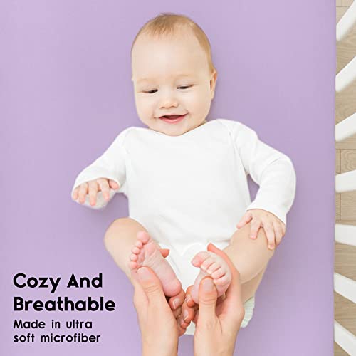 Yoofoss Baby Crib Sheets For Boys Girls, Fitted Crib Sheet 2 Pack For Standard Crib And Toddler Mattress, Super Soft Microfiber Baby Sheet 28X52X8In(Blue-Purple) #TOP3