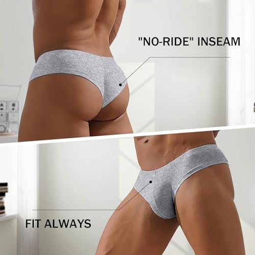 HOOFESAN Men's Underwear Micro Modal Bikini Briefs Low Rise Half Back Coverage Silky Touch Underpants Multipack4