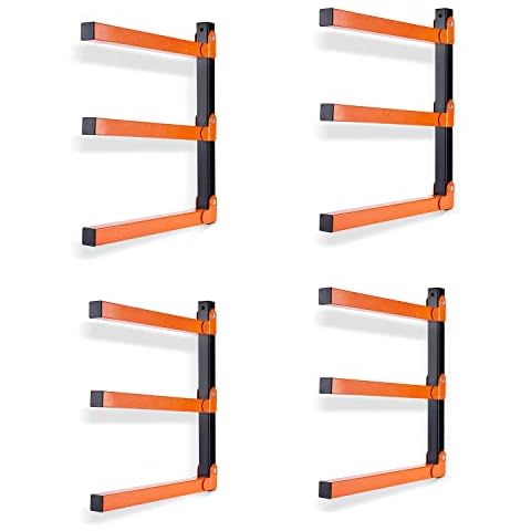 Ultrawall Wall Mount Wood Organizer and Lumber Storage Metal Rack with 3-Level - Indoor & Outdoor Use, 4 Pack Cover
