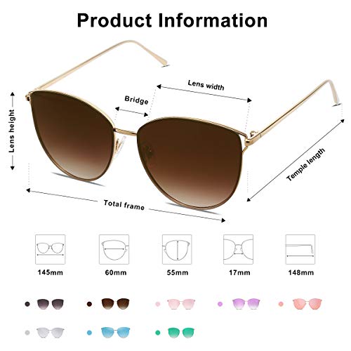 SOJOS Mirrored Flat Lens Fashion Sunglasses for Women SJ10854