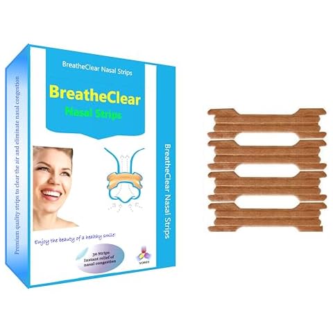 Premium Quality Nasal Strips Improve Air Flow Breathe Clear Relieve Nose Congestion Tan 30 Count Cover
