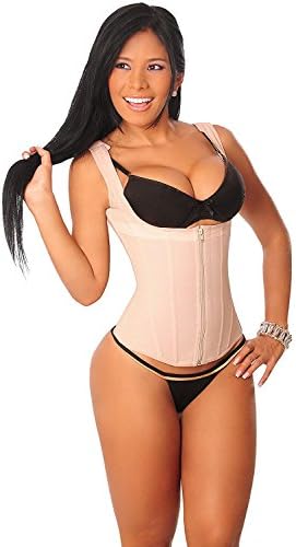 Salome 0314 Colombian Powernet Clip and Zip Vest For Women With Wide Straps (Faja)