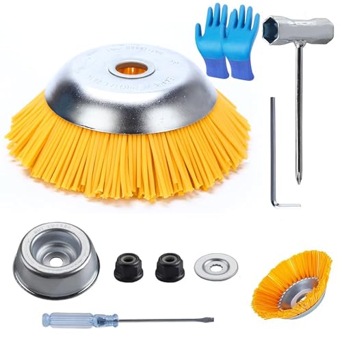 Spazzola per erbacce in nylon, spazzola per erbacce in nylon, decespugliatore, spazzola rotonda,...